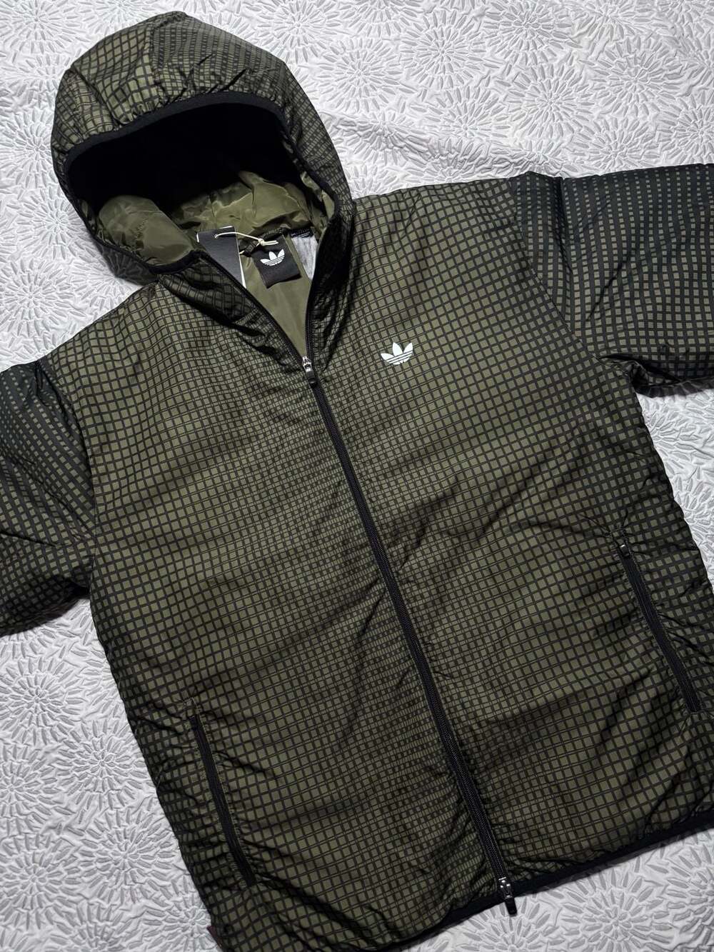 Adidas Skateboarding PrimaLoft Bomber Jacket Olive Strata Black Small Unisex